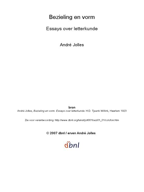bezieling en vorm essays over letterkunde PDF